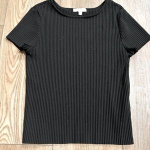 gb kids/girls black ribbed top size large